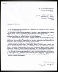 Ingrandimento della lettera di dimissioni